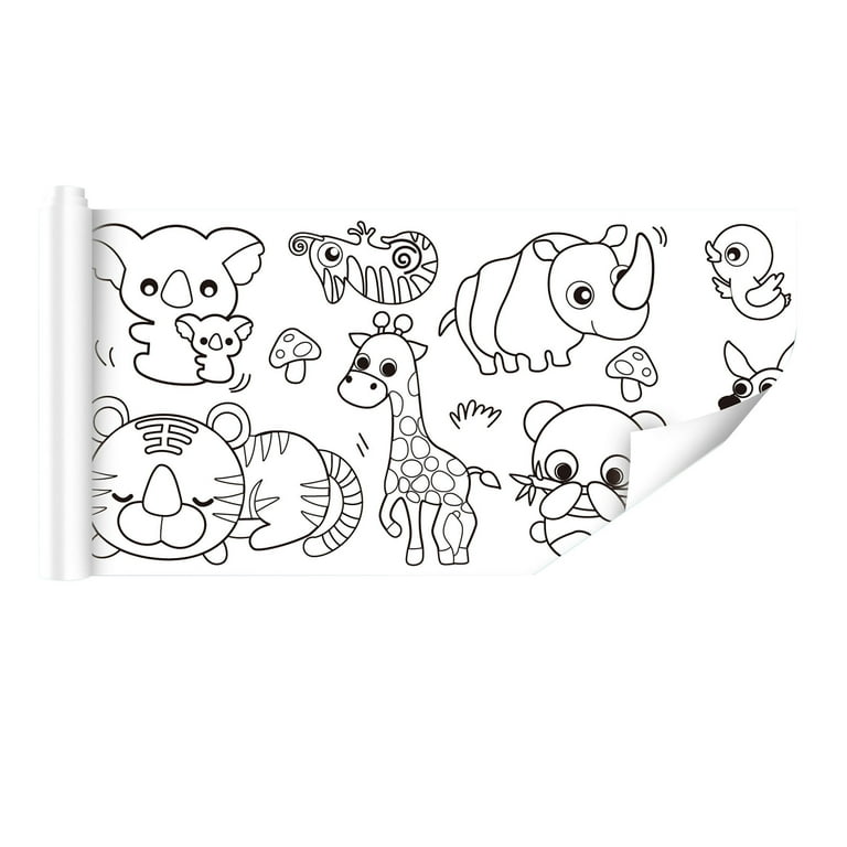 10 Rolls Children's Graffiti Scroll woodlandland Animal Painting Drawing &  Art Supplies Large Coloring Poster tracing Paper Large Poster Kids