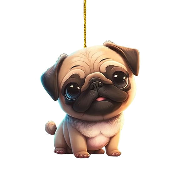 Dengmore Christmas Decoration Cute Dogs Acrylic Hanger Car Rear View Mirror Hanging Ornament Christmas Tree Car Hanging Party Decor Christmas Gifts