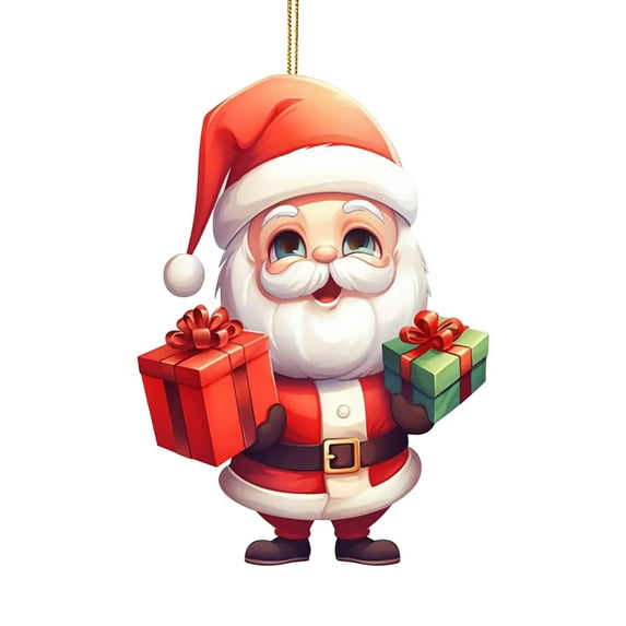 Dengmore Christmas Tree Ornaments Set Funny Santa Claus Acrylic Pendant Christmas Tree Hanging Decoration for Party Holiday