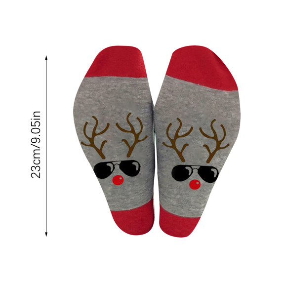 Dengmore Christmas Winter Stockings Cotton Socks Elks for Men and Women Color Blocking Breathable Stockings Christmas Gifts