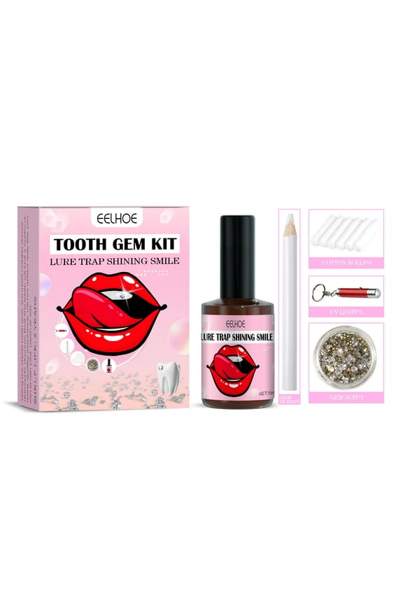 Tooth Gem Kit, 20 Pieces Teeth Jewelry Starter Kit with Curing Light and Glue, Tooth Jewelry Gems Kit for DIY Use at Home