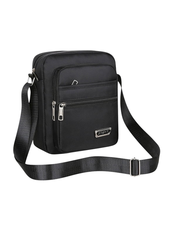 Dengmore Daily Casual Crossbody Bag Six Layer Zipper Waterproof Single Shoulder Messenger Bag Crossbody Bag Business Bag Wallet