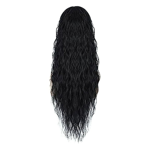 Dengmore Drawstring Ponytail Water Ripple Wig Ponytail Elastic Mesh Wig Braid Natural And Realistic, Beautiful Water Wave Pattern Ponytail Wig Natural Looking Wigs for Daily Party