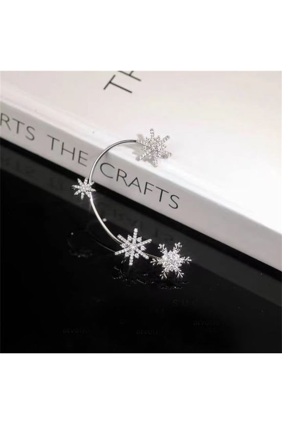 Earrings Snowflake Earrings Non-pierced Earclip Female Design Crystal Earrings