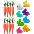 thumbnail image 1 of Dengmore Easter Day Gift 16Pcs Easter Foam Carrots & Flocked Bunny Moss Artificial Home Festival Decoration Carrot Party Decoration Carrot Toy, 1 of 8