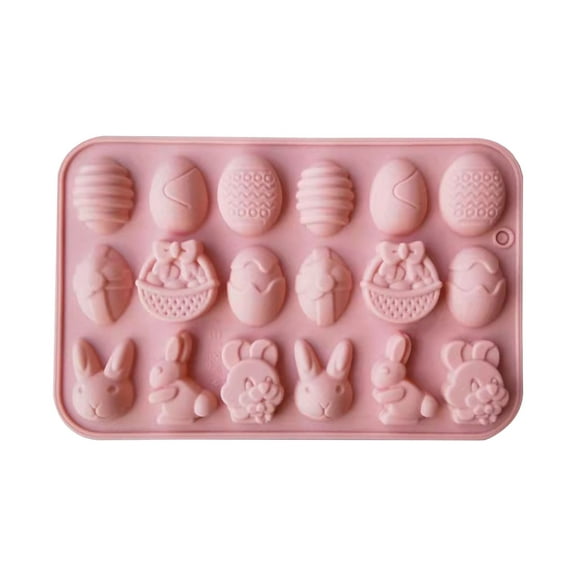 Dengmore Easter Silicone Molds for Chocolate Cake Molds Candy Molds Easter Cookie Baking Mould Tray for Ice Cube Jelly Fondant Soap DIY Cupcake Baking Tool Party Supplies