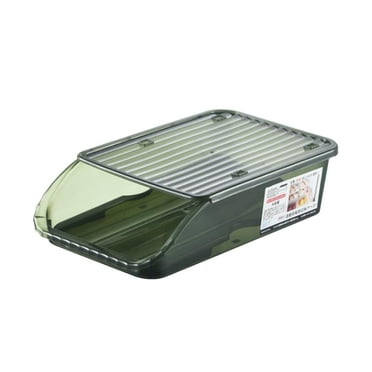 Dengmore Egg Holder Plastic Egg Storage Container Auto Rolling Organizer 2 Layer Large Capacity Stackable Egg Tray with Lid for Fridge Home Egg Fresh Storage Box, Dispenser