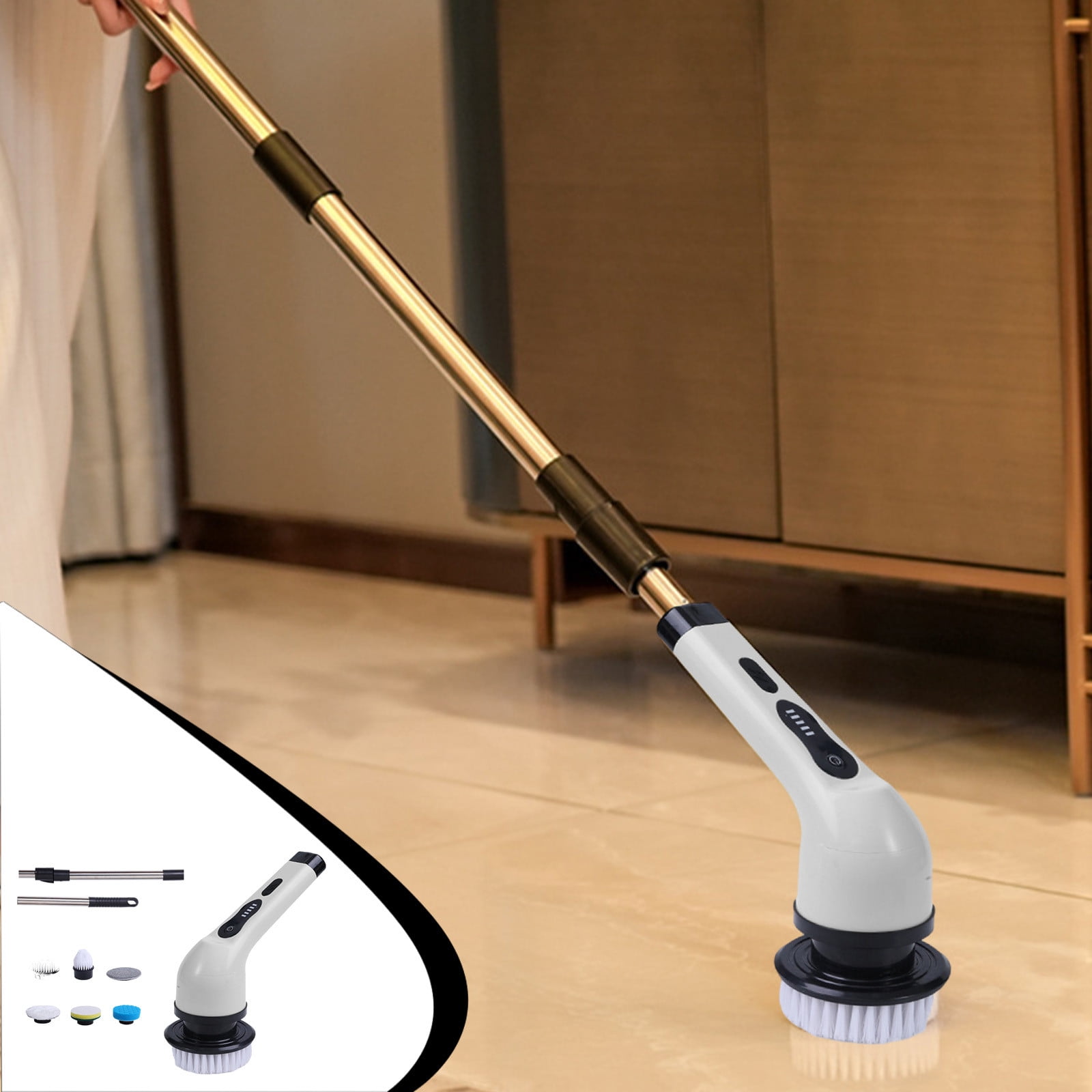 Dengmore Electric Spin Scrubbers Handheld Power Brush with 6