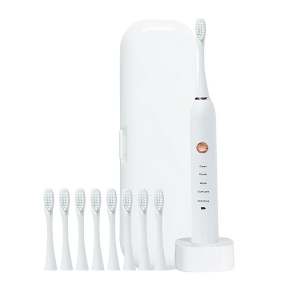 Dengmore Electric Toothbrush with 4 Brush Heads, Low Noise, Smart Timer IPX7 Waterproof, Deep Clean 5 Modes, Soft Bristles, Portable Electric Rechargeable Toothbrush for Adults, Teeth