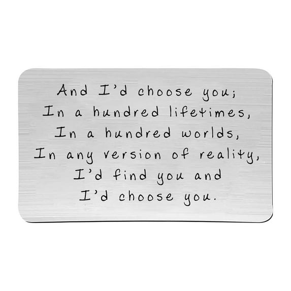 Dengmore Engraved Metal Greeting Card Postcard Business Card Wallet Clip Card Holiday Greeting Cards