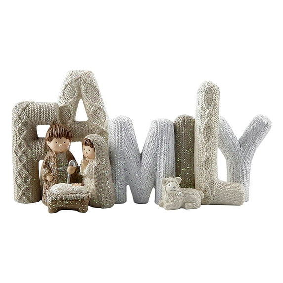 Dengmore Family Table Top Decoration Easter Resin Table Sign Holy Family Easter Table Decor Easter Centerpieces for Tables Rustic Table Top Easter DecorationsChristmas Nativity Set