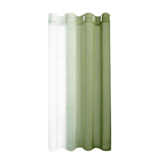 FFENYAN Faux Grommet Light Filtering Semi Sheer Gradient Window Curtain Green