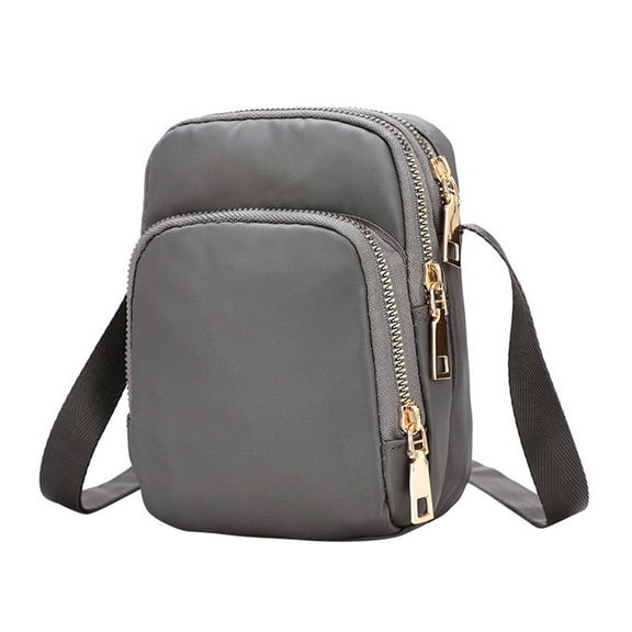 Dengmore Folding Travel Bag Cross Body Bag Women Nylon Ladies Purse Mini 3 Layer Zipper Shoulder Wallet Bag