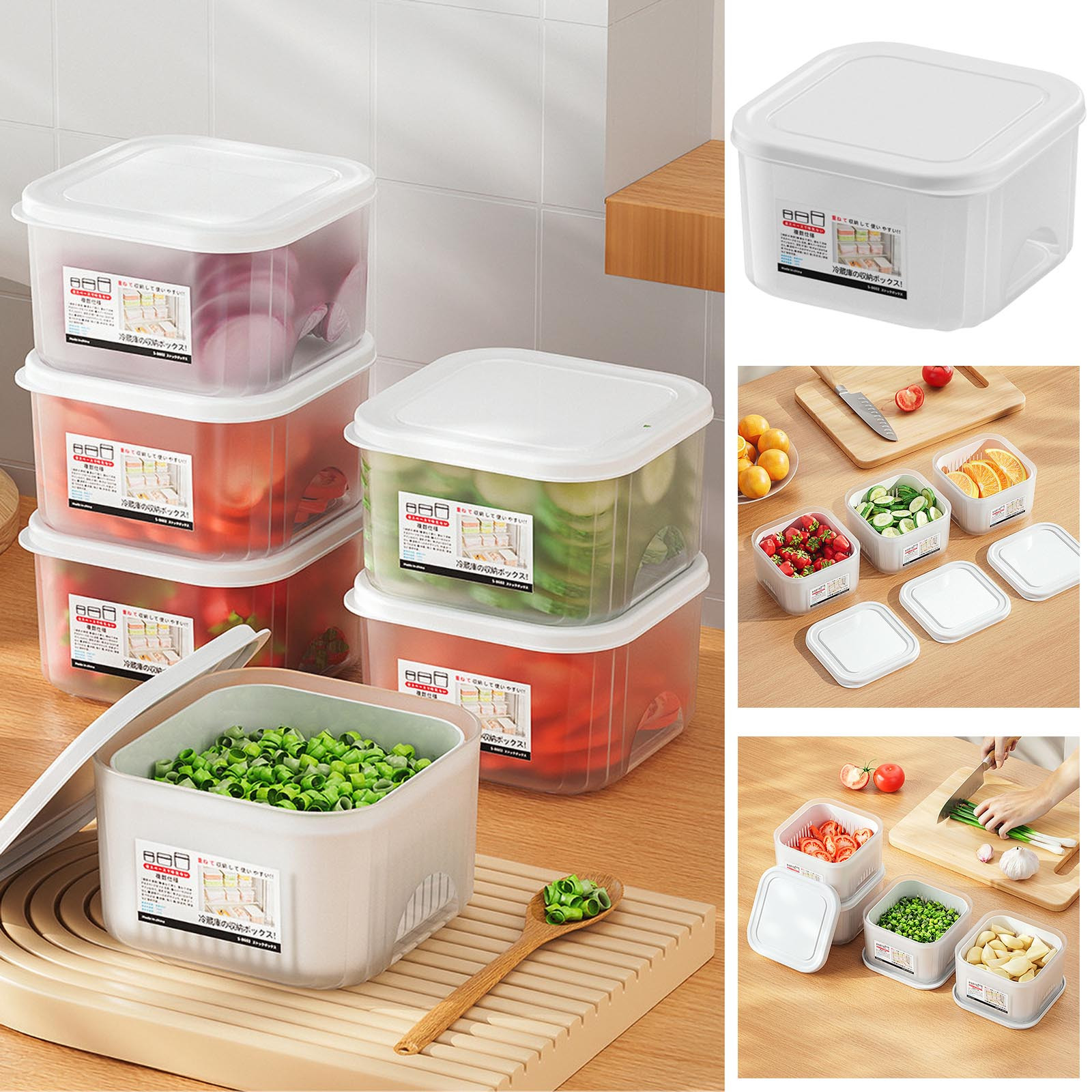Dengmore Food Storage Containers with Lids Airtight Onion Ginger and