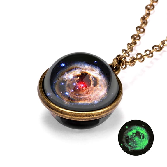 Dengmore Galaxy Pendant Necklace Nebula Outer Space Necklace Glass Universe Necklace for Props Birthday Party Favors and Goody Bag Fillers