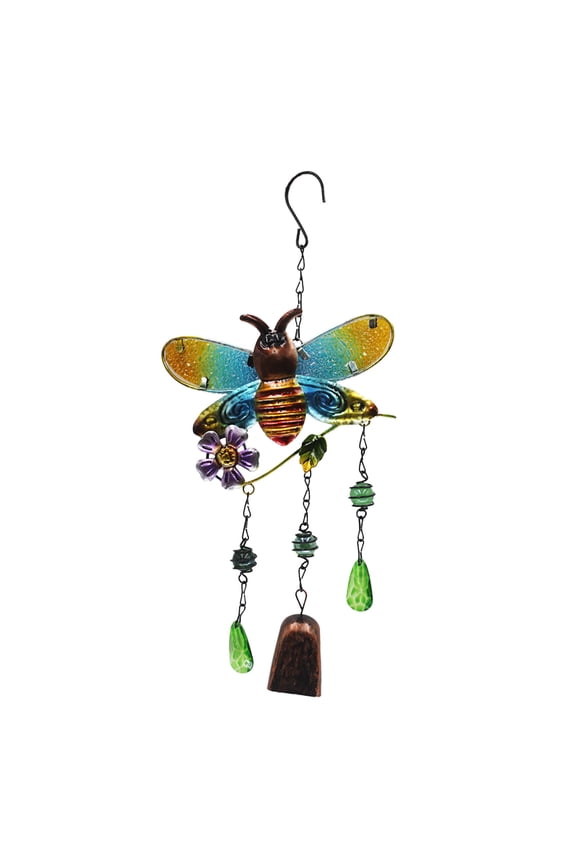 Metal Bee Wind Chimes Metal Crafts Painted Decorative Creative Bell Pendants for Home Decor