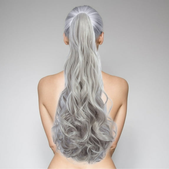 Dengmore Grasping Ponytail Wig Wavy Braids Grabbing Long Curly Hair Natural Looking Wigs for Daily Party