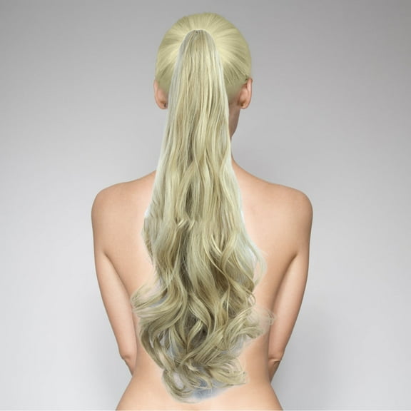 Dengmore Grasping Ponytail Wig Wavy Braids Grabbing Long Curly Hair Natural Looking Wigs for Daily Party