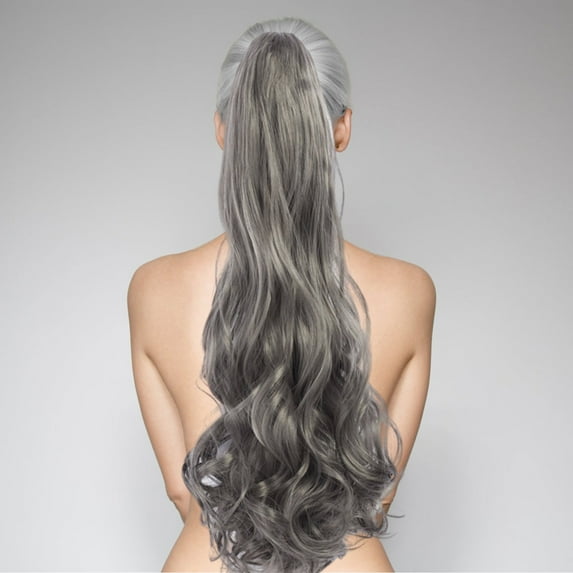 Dengmore Grasping Ponytail Wig Wavy Braids Grabbing Long Curly Hair Natural Looking Wigs for Daily Party