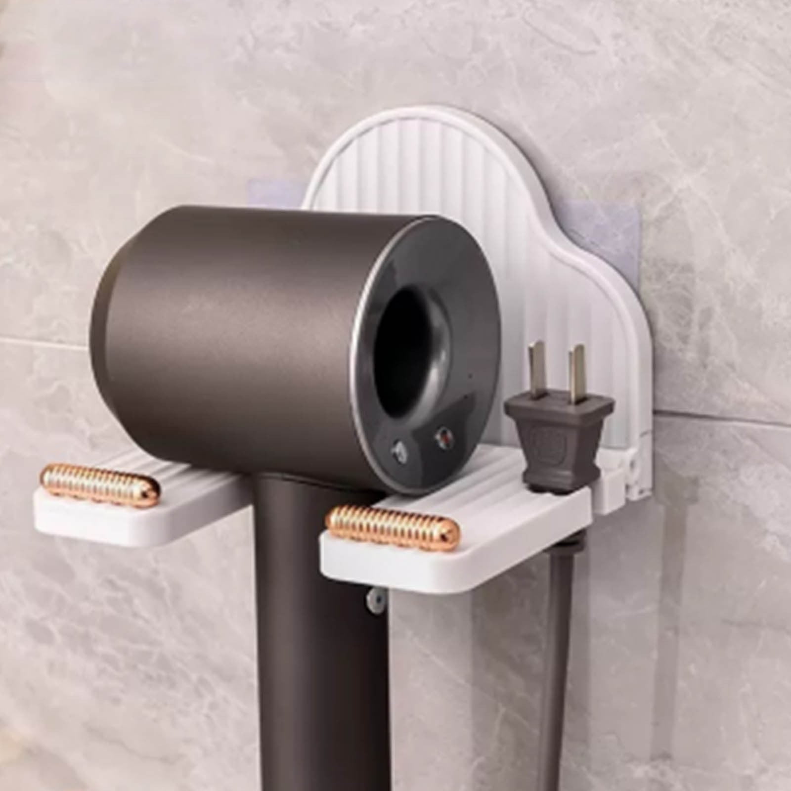Dengmore Hair Dryer Holder Wall Mounted Hair Dryer Rack Self Adhesive