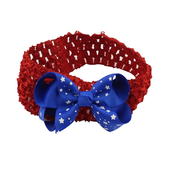 Dengmore Hair clip American Flag Headband Hair Bow Elastic Hairband For Independence Day