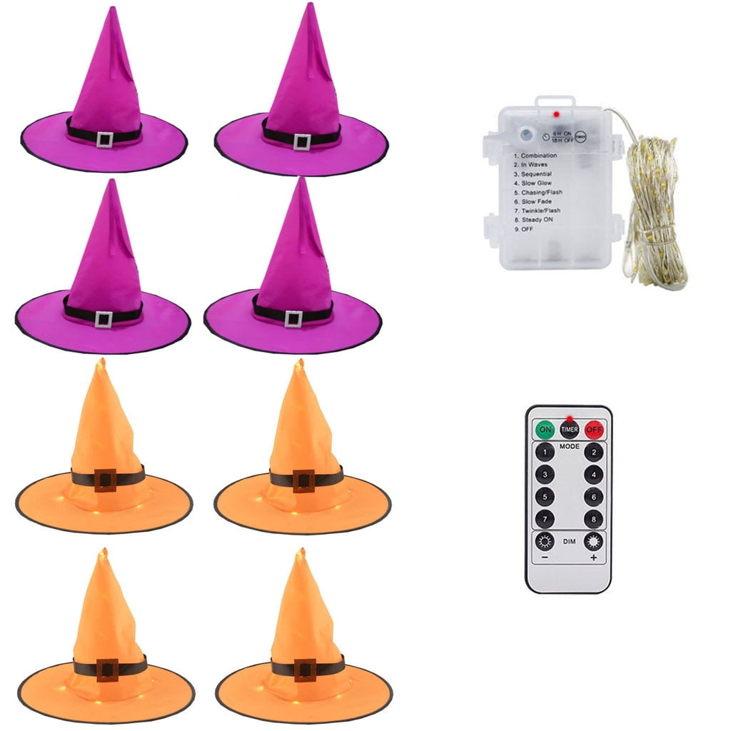 Dengmore Halloween Festival Multifunction Battery Box Witch Hat Light ...