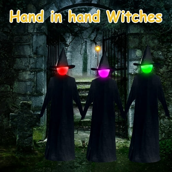 Dengmore Halloween Voice Control Induction Luminous People Holding Hands Witch Black