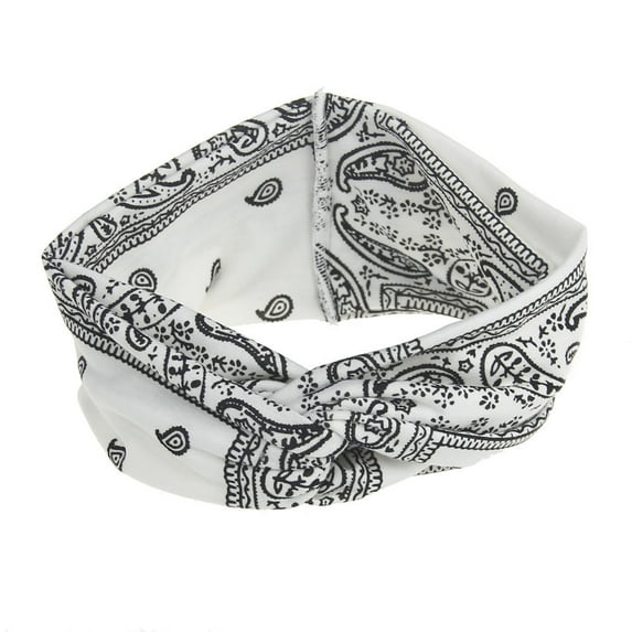 Dengmore Headband Women Yoga Sport Elastic Floral Hair Band Headband Turban Twisted Knotted