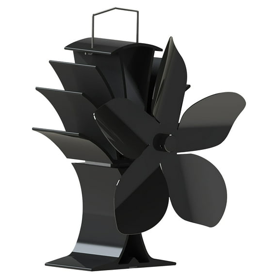 Dengmore Heat Powered Stove Fan 5 Blades Wood Log Burner Fireplace Stove Fan Non Electric Eco-Friendly Fan Efficient Heat Distribution Wood Stove Accessories Thermal Power Fireplace Fan