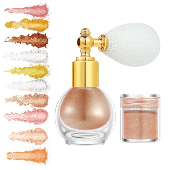 Dengmore High Light Spray for Body High-gloss Brightening Powder Spray Body Powder Spray Glitter Powder Glowing & Shimmer Skin with Replacement Pack