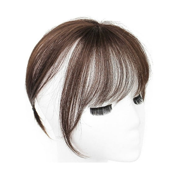 Dengmore High Temperature Wire Extension Natural Black Wig Female Bangs Hair Piece Natural Looking Wigs for Daily Party