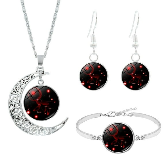Dengmore Jewelry Set 12 Constellation Moon Necklace Earring Bracele Gifts For Girlfriend Women Gift