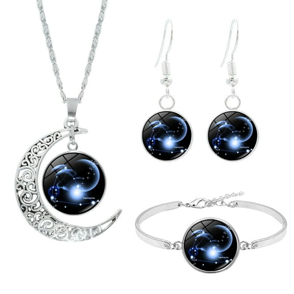 Dengmore Jewelry Set 12 Constellation Moon Necklace Earring Bracele Gifts For Girlfriend Women Gift