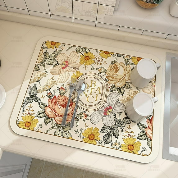 Dengmore Kitchen Countertop Technology Cloth Pad Coffee Table Tabletop Dishes Cup Drying Pad Wash free Heat Insulation Pad Soft Absorbent Pad