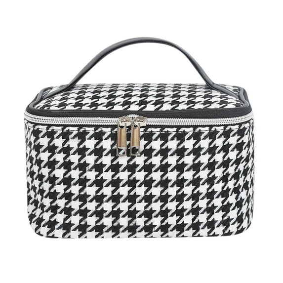 Dengmore Large Capacity Makeup Bag Travel Portable High Beauty Cosmetic Bag Cosmetic Storage Bag Travel Makeup Case Organizer with Handle and Divider