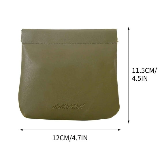 Dengmore Leather Shrapnel Makeup Bag Automatic Closure Women's Portable Lipstick Small Storage Bag Mini Change Wireless Earphone Bag Portable Cosmetic Bag