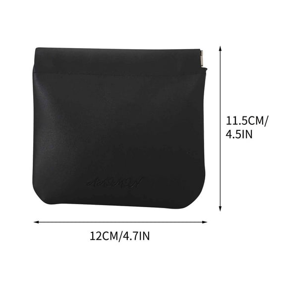 Dengmore Leather Shrapnel Makeup Bag Automatic Closure Women's Portable Lipstick Small Storage Bag Mini Change Wireless Earphone Bag Portable Cosmetic Bag