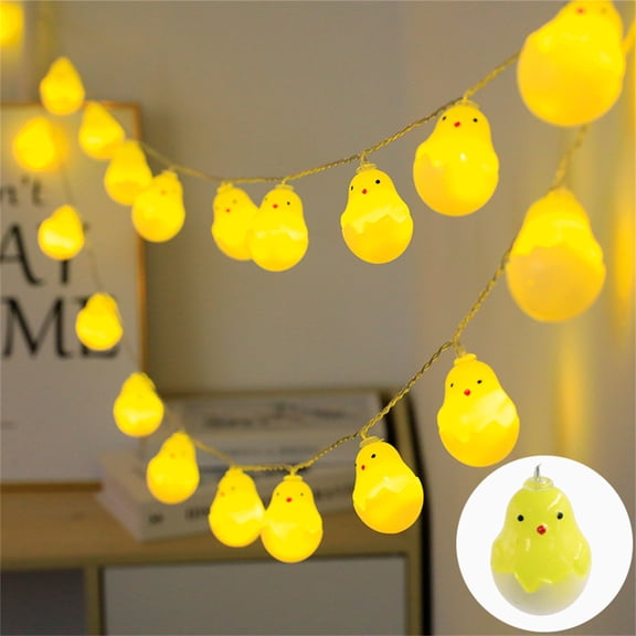 Dengmore Little Egg Chick String Light for Easter Cute Animal Chick Decoration Lights Battery Operated 10 ft 20 LED Lights for Home Decor, Party, Birthday, Camping