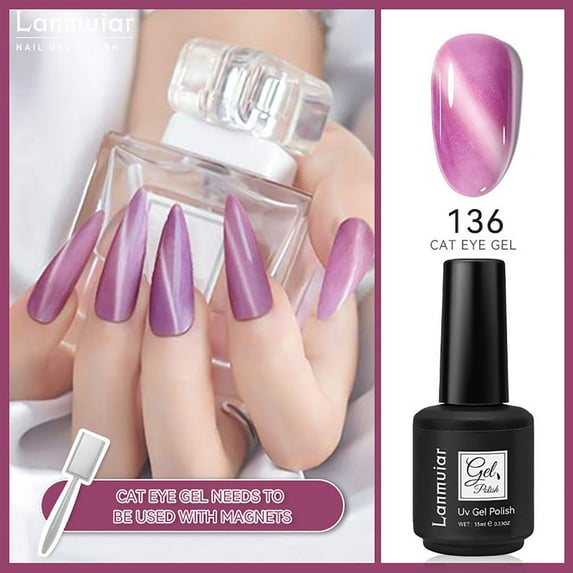 Dengmore Magnetic Cat Eye Sealant Nail Glue for Three Dimensional Manicure DIY Soak Off Removable Formula Requires UV LED Lamp Curing 0.25 Ounce