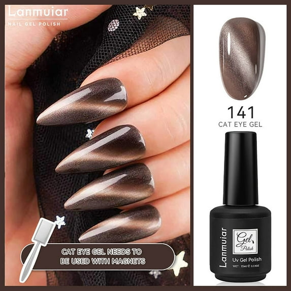 Dengmore Magnetic Cat Eye Sealant Nail Glue for Three Dimensional Manicure DIY Soak Off Removable Formula Requires UV LED Lamp Curing 0.25 Ounce