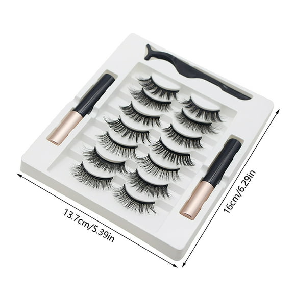 Dengmore Magnetic Magnet Eyelashes7Pairs Of Eyelashes 2 Eyeliner Set For Thick Curling1ml