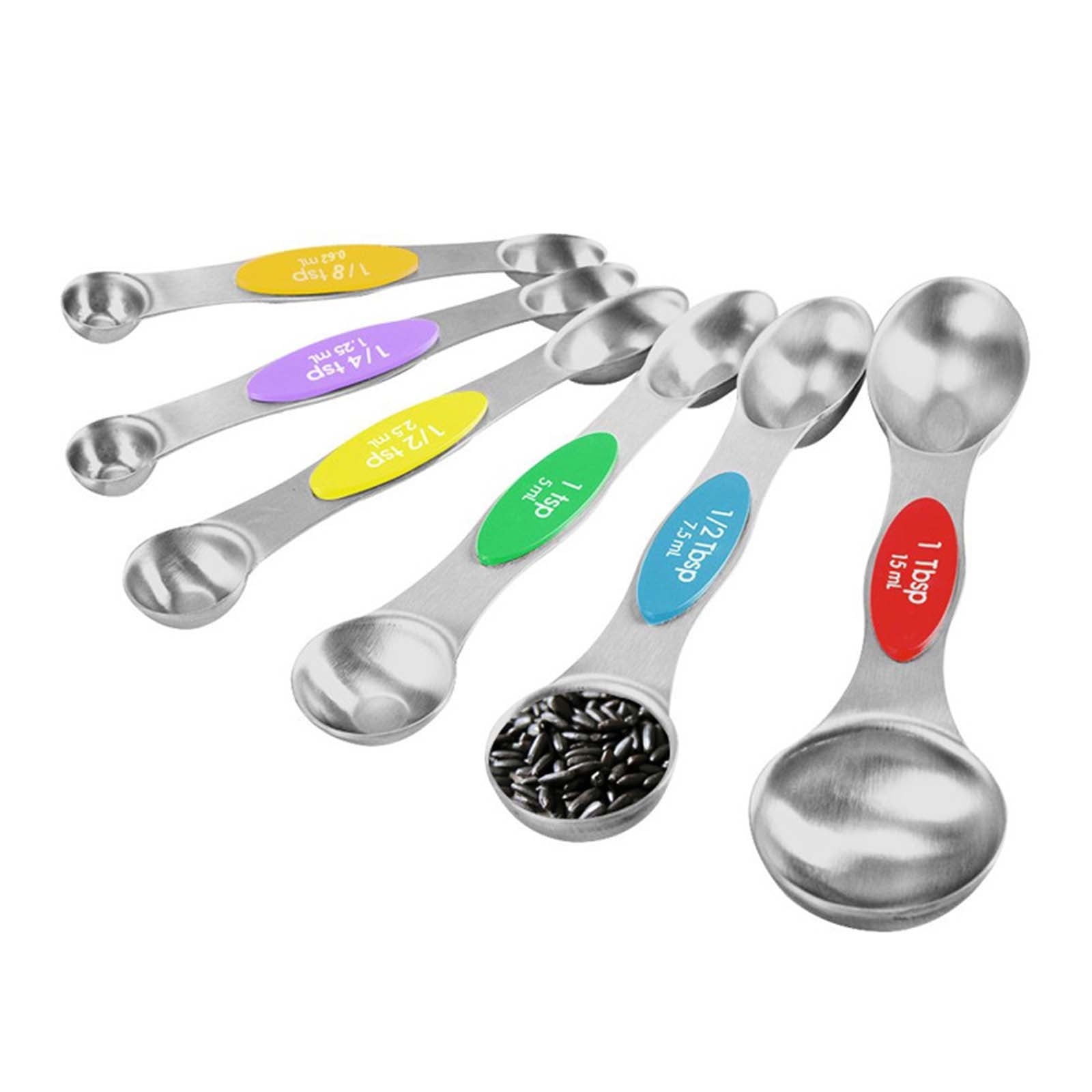 Dengmore Measuring Spoons 6 Piece Set, Stainless Steel Metal