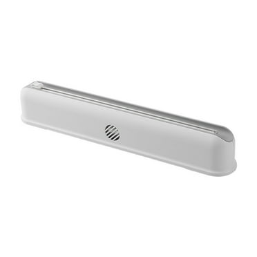 Dengmore Magnetic Plastic Wrap Dispenser With Slide Cutter Refillable Tin Aluminum Foil Dispenser Reusable Sturdy ABS Cling Film Food Wrap Cutter