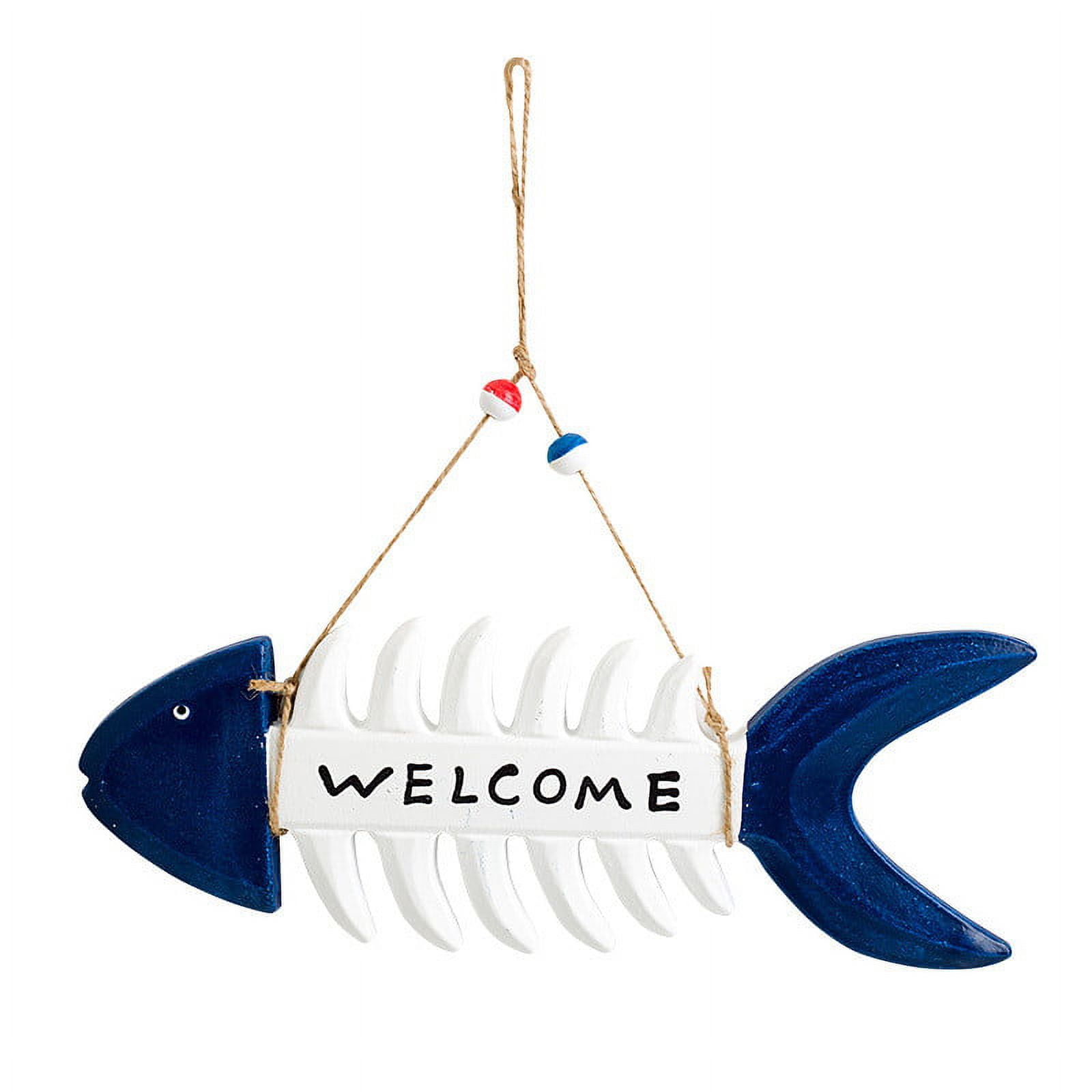 Dengmore Mediterranean Creative Wooden Fishbone Welcome Sign - Walmart.com