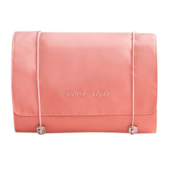 Dengmore Mesh Cosmetic Backpack Portable Foldable Cosmetic Bag Mesh Zipper Pouch for Home Office Travel Accessories Organizer