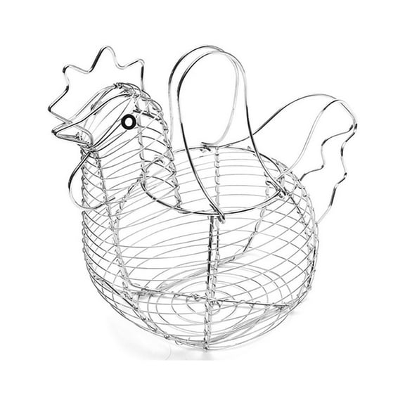 Dengmore Metal Basket Chicken Shaped Rack Metal Wire And Fruit Snack Basket Kitchen multicolor