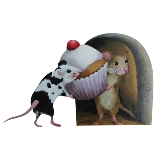 FFENYAN Mouse Hole Wall Sticker Wallpaper With Cupcake Decals Wall Corner Decoration
