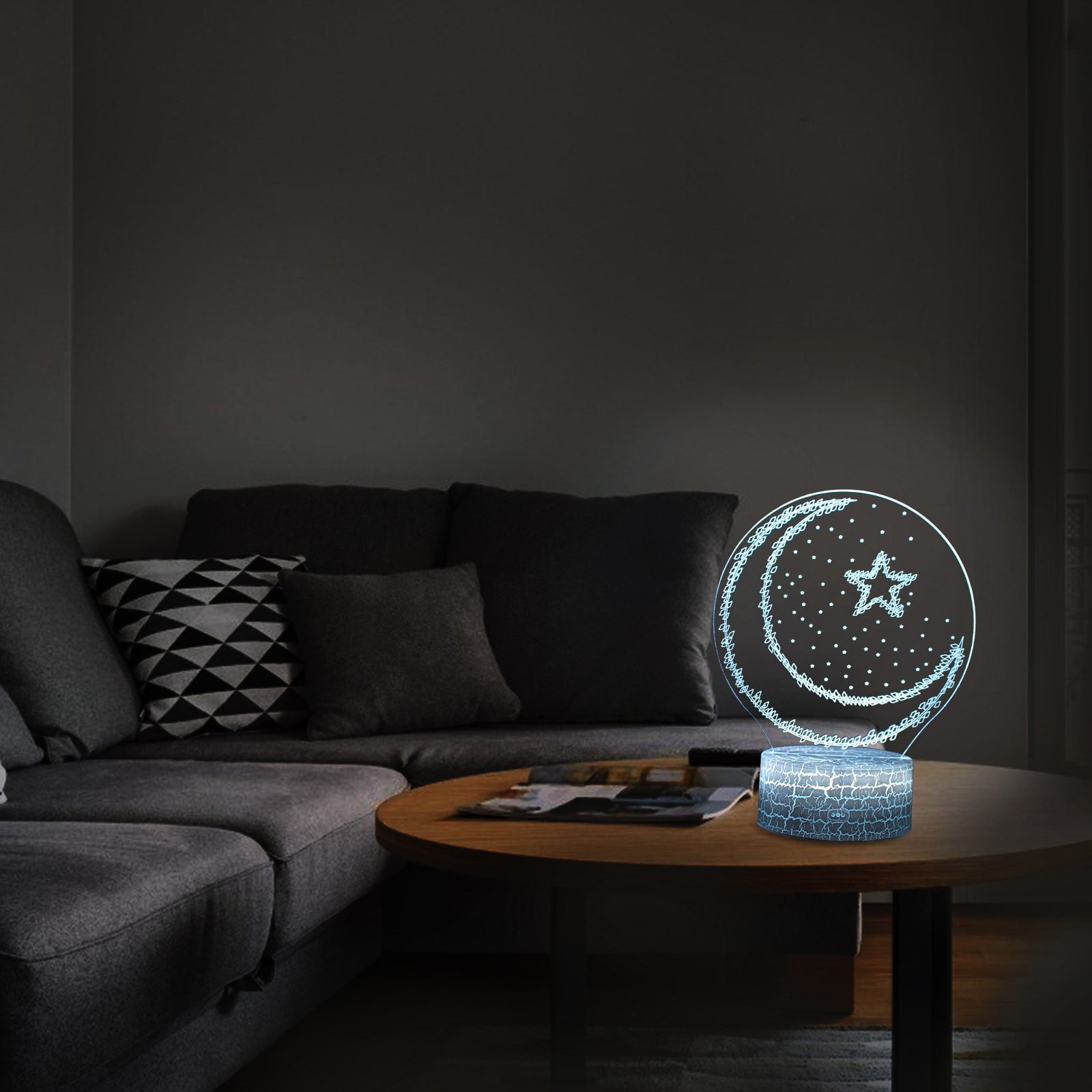 Dengmore Mubarak Ramadan LED DIY Lamp, Eid Moon Star Night Lights, Home ...