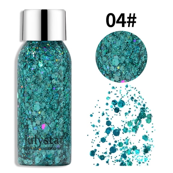 Dengmore Multi-Dimensional Sequin Liquid Glitter for Face and Body, Long-Lasting Flash Powder Effect for Performance Stage and Festival Makeup Looks
