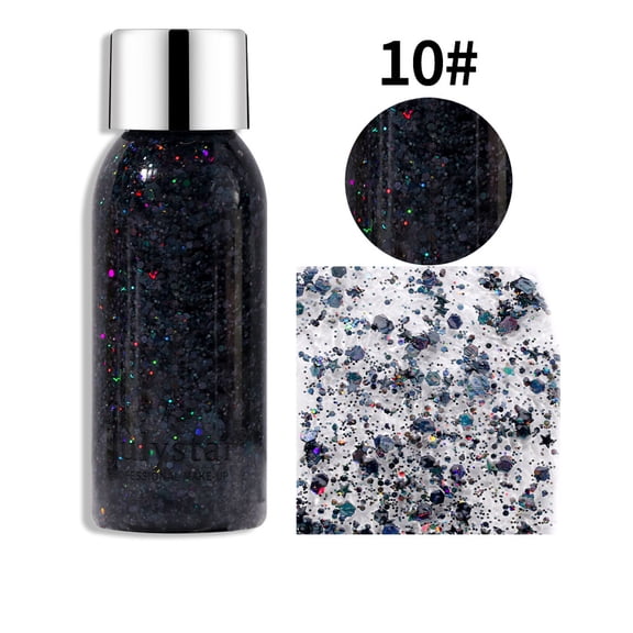 Dengmore Multi-Dimensional Sequin Liquid Glitter for Face and Body, Long-Lasting Flash Powder Effect for Performance Stage and Festival Makeup Looks